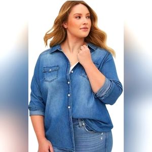 TORRID Denim Long Sleeve Top
